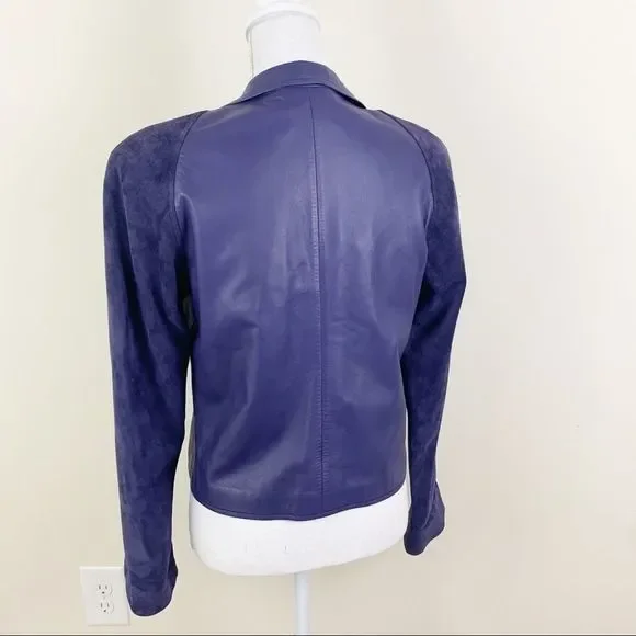 GUCCI Vintage Leather and Suede Button Jacket